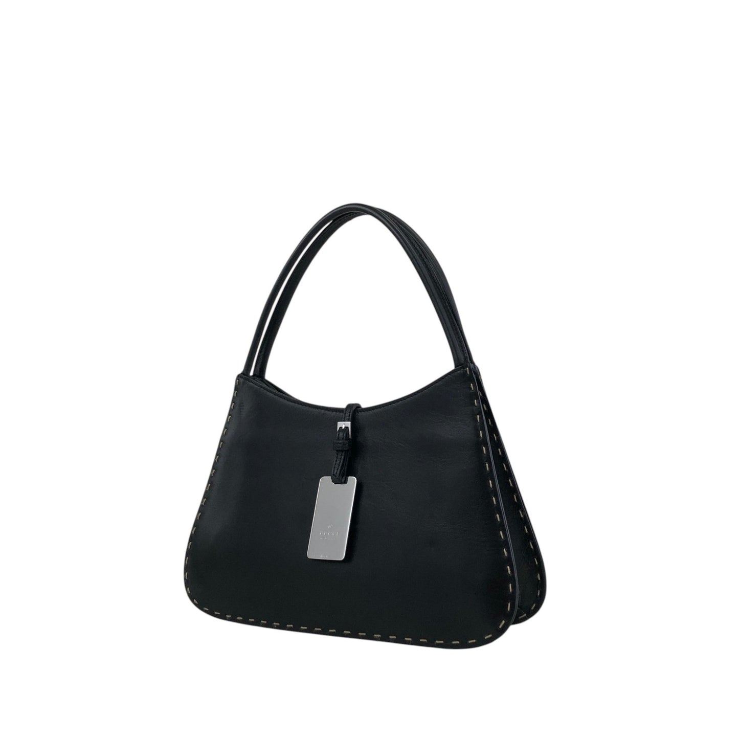 GUCCI Logo Shoulder bag Black Vintage 5yfah2