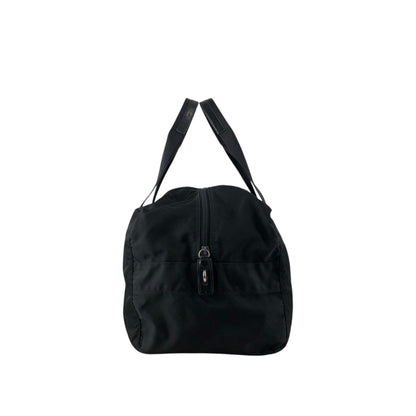 PRADA Tessuto Triangle Logo Handbag Boston bag Black Vintage ycwtum