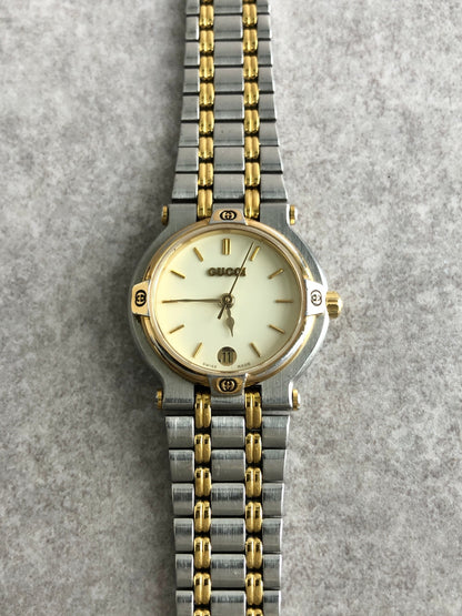 GUCCI Quartz Watch Silver×Gold 9000L Vintage 5tjs4e