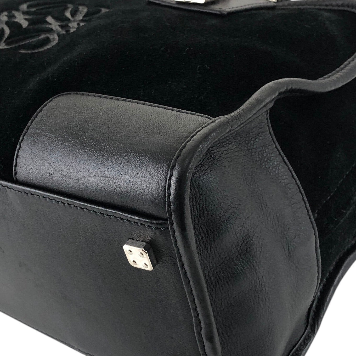 LOEWE Amazona28 Anagram Handbag Boston bag Black Vintage f8gywz
