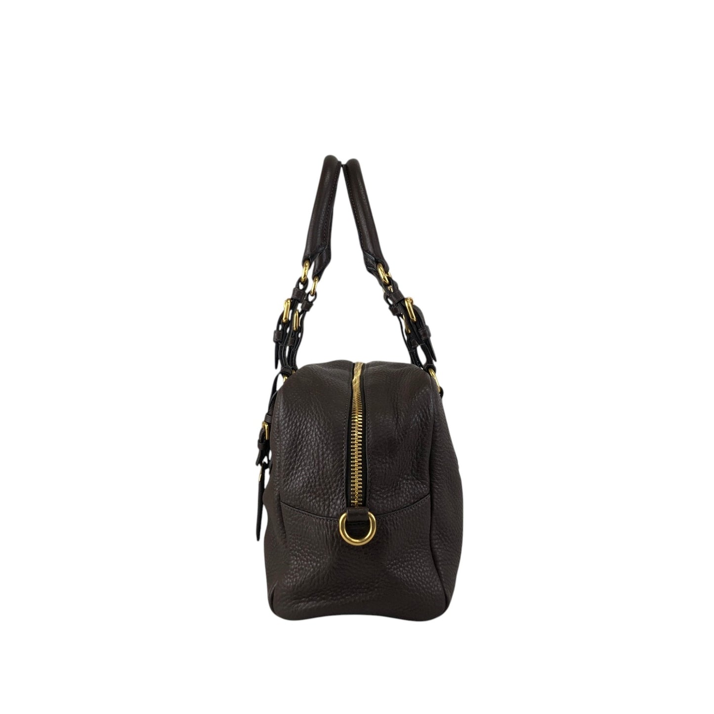 PRADA Logo Handbag Shoulder bag Brown Vintage wddeyg