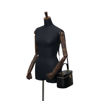 VALENTINO GARAVANI Logo Charm Two-way Handbag Shoulder bag Black Vintage 58zrvp