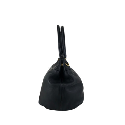 PRADA Logo Handbag Totebag Black Vintage 3ksgpr