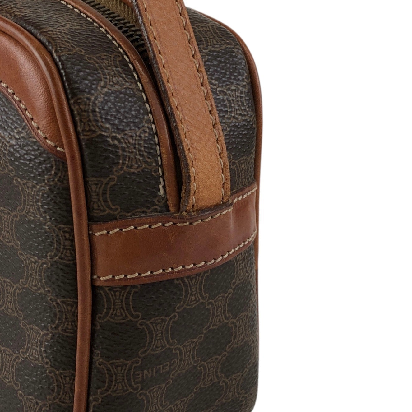 CELINE Macadam Blason Shoulder bag Brown Vintage v2cvc8