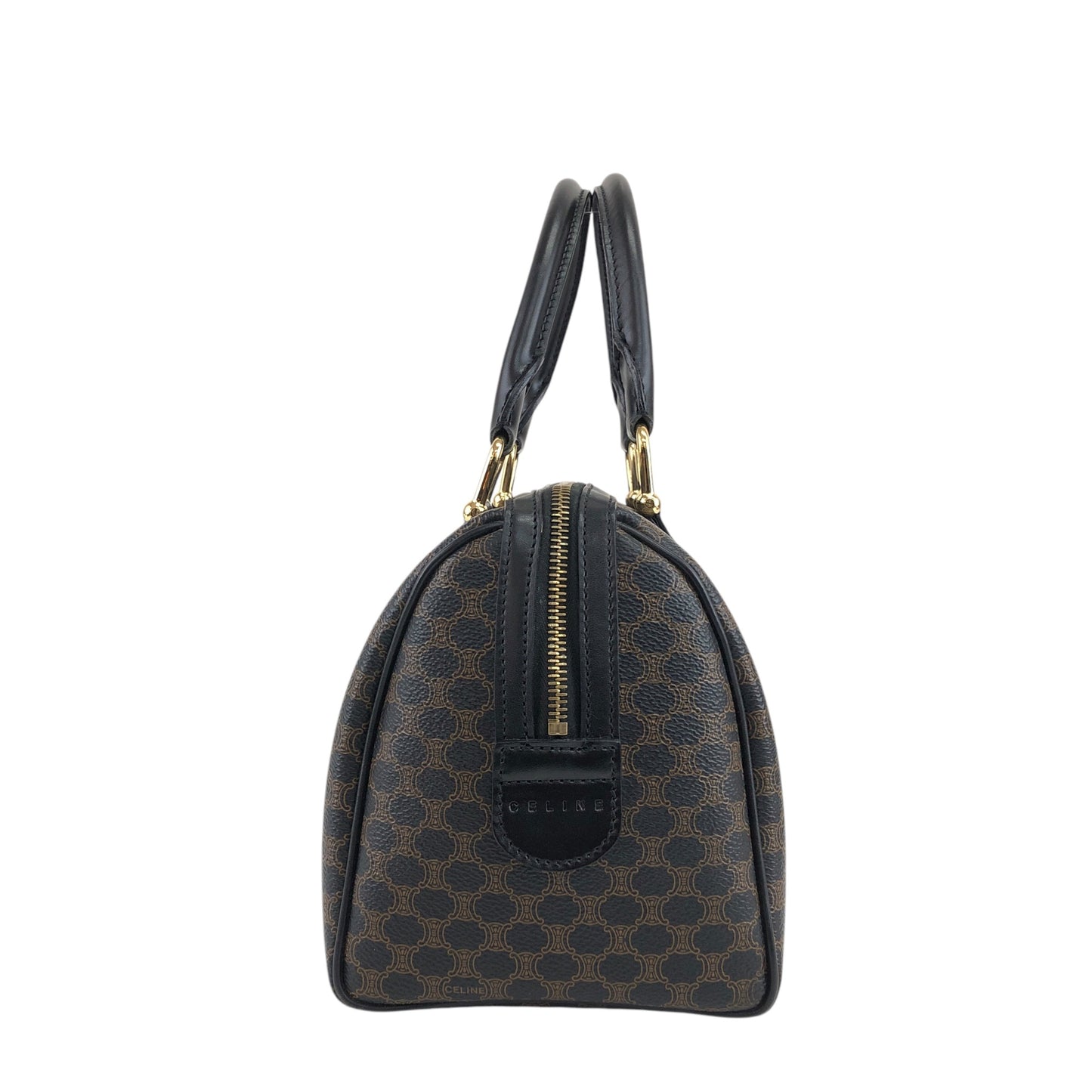 CELINE Macadam Two-way Handbag Shoulder bag Black Vintage ufhk7t