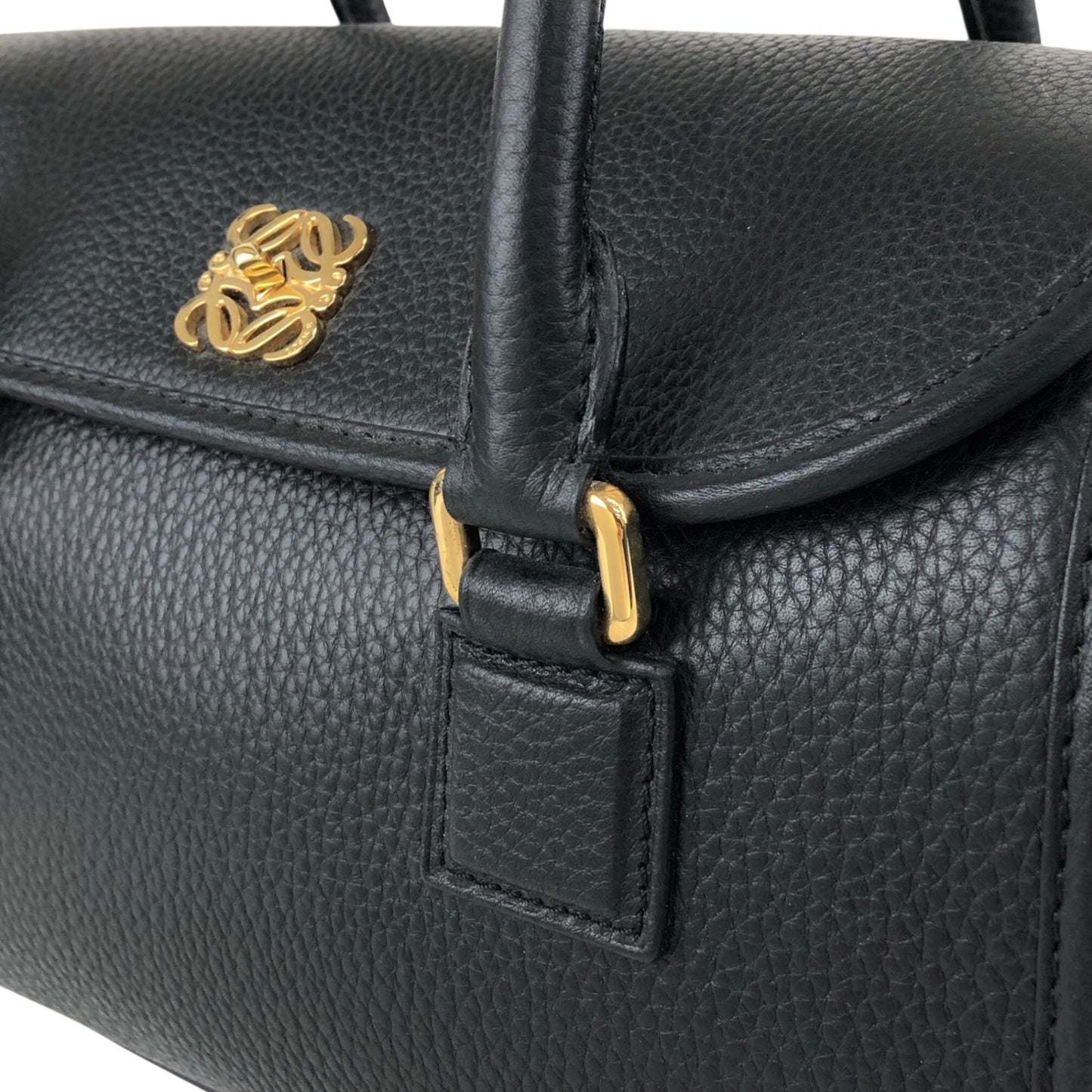 LOEWE Anagram Turn Lock Two-way Small Boston bag Shoulder bag Black Vintage v54wyi