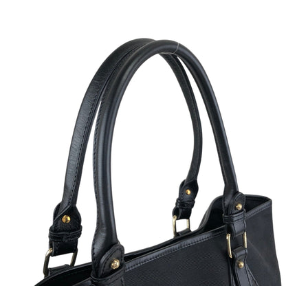 FENDI Logo Charm Handbag Totebag Black Vintage sgtpj5