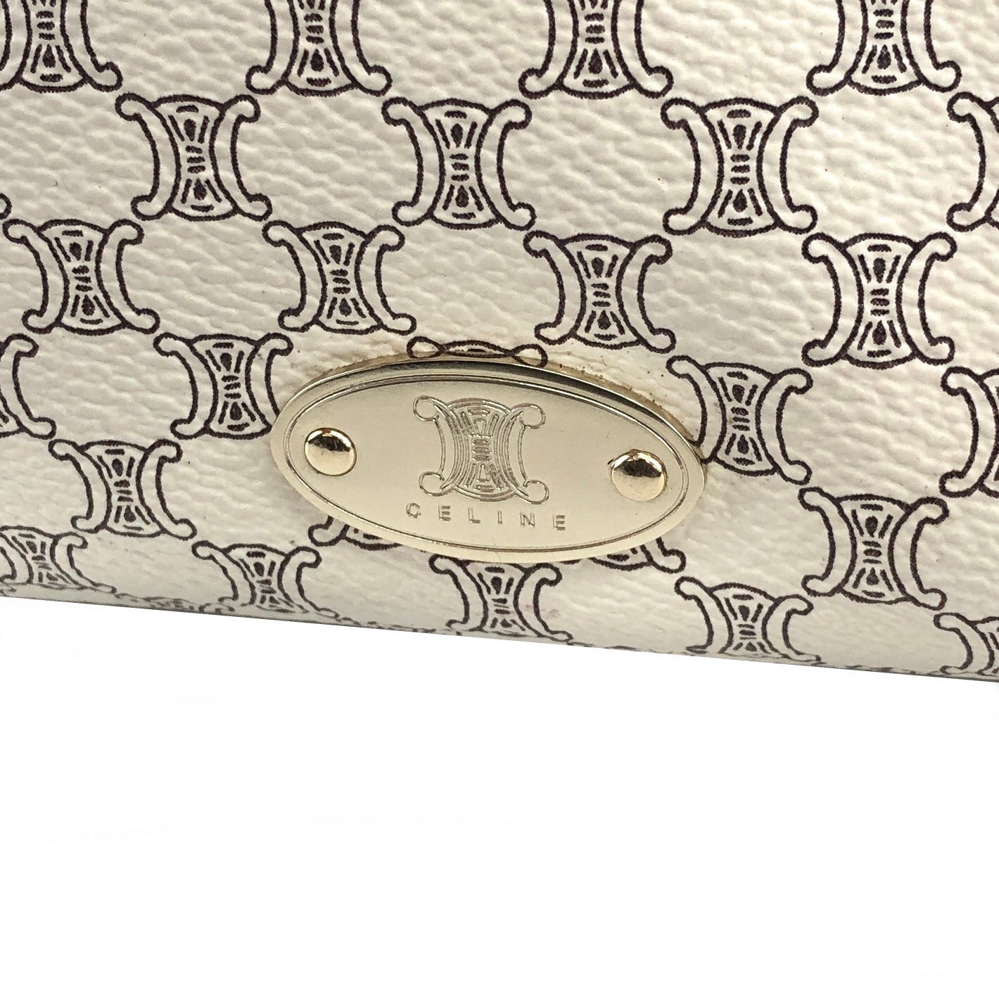 CELINE Macadam Shoulder bag White Vintage s5b6ci