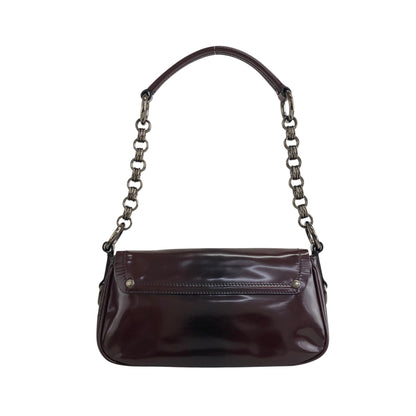 PRADA 前扣單肩包 棕色 復古 j5mn5d