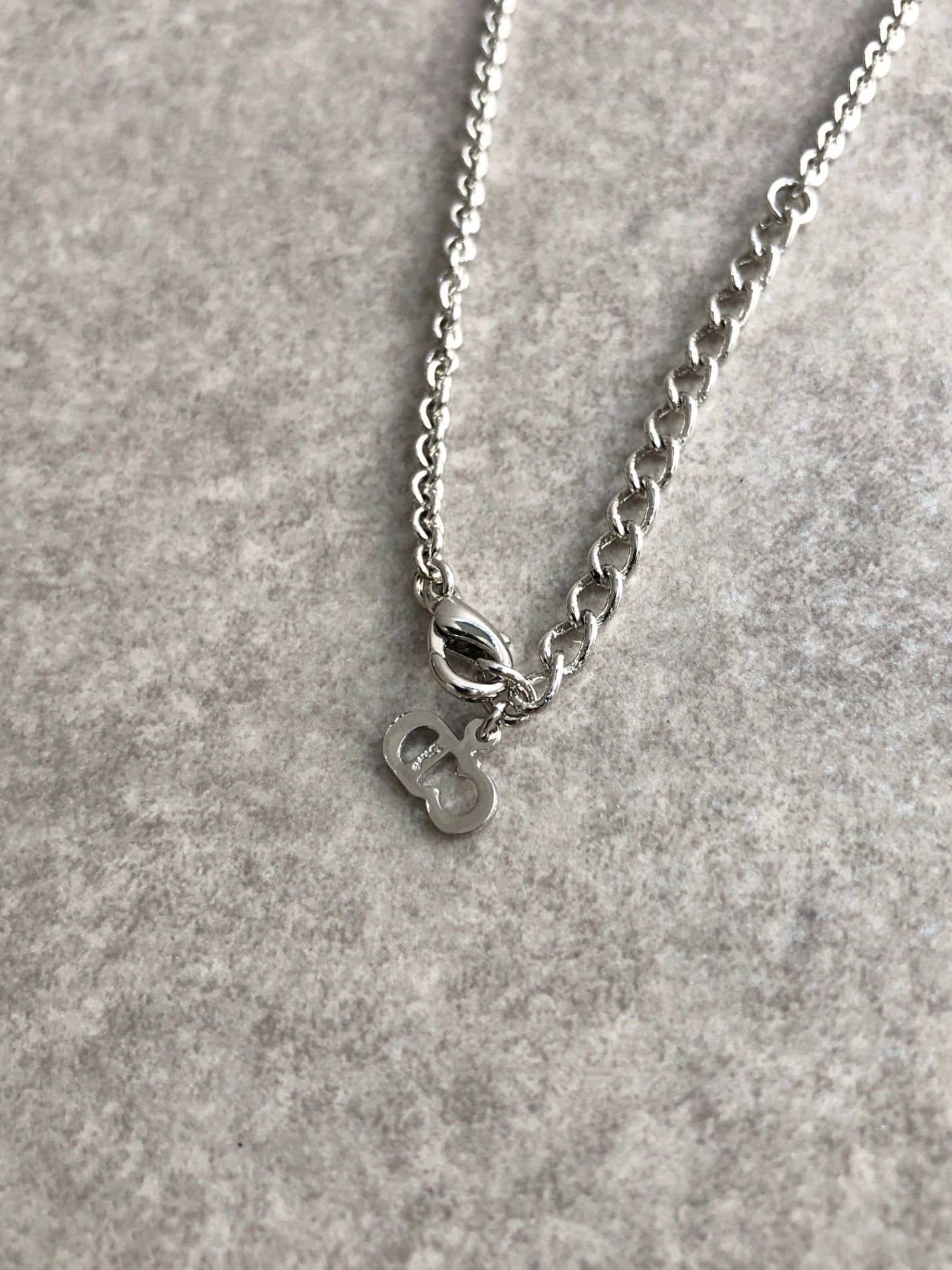 Christian Dior Logo Motif Necklace Silver Vintage 7uav88