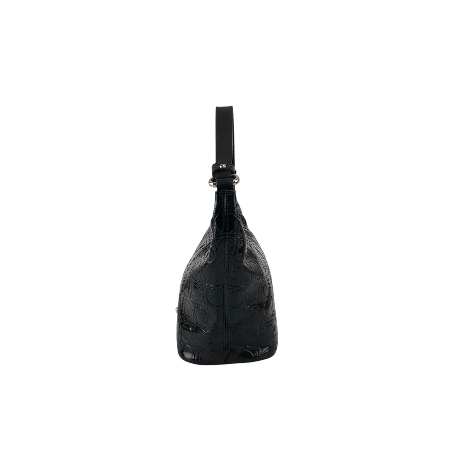 Salvatore Ferragamo Gancini Handbag Black Vintage 46khvf