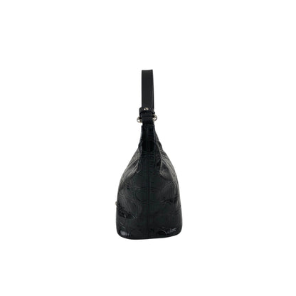 Salvatore Ferragamo Gancini Handbag Black Vintage 46khvf