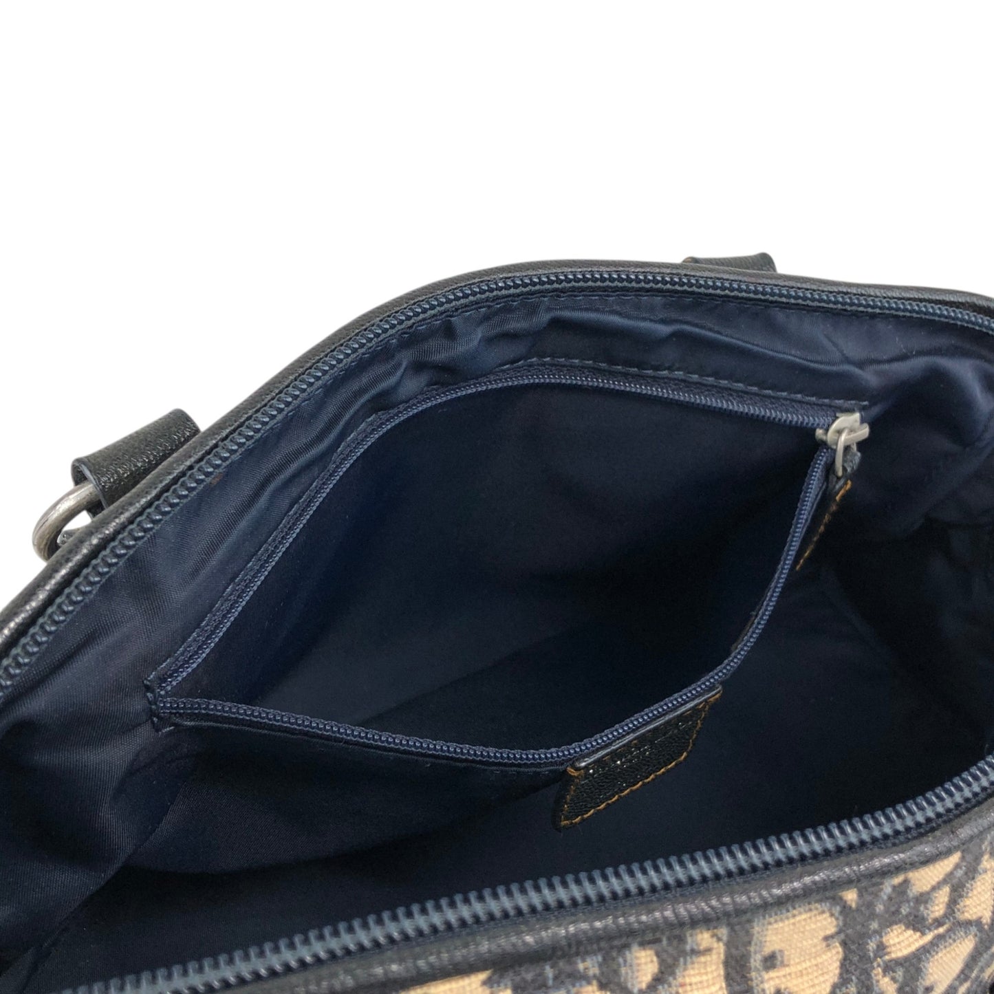 Christian Dior Trotter Small Boston bag Handbag Navy Vintage yrrvj3