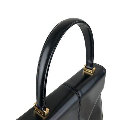 Yves Saint Laurent YSL Logo Top Handle Handbag Black Vintage m6kuvb