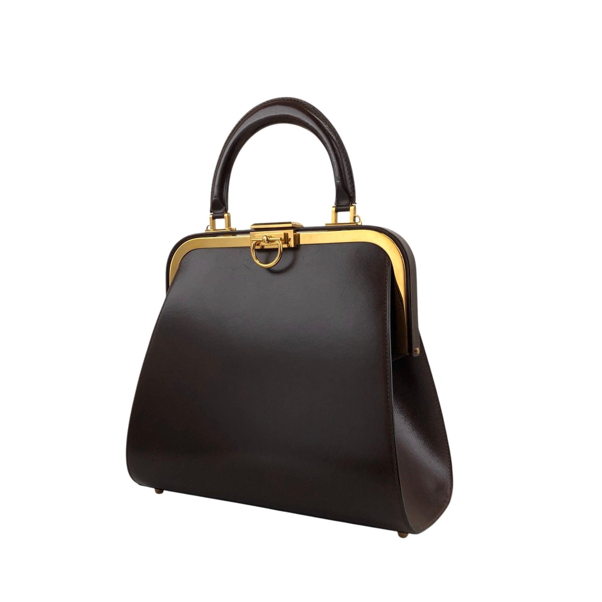 Christian Dior Metal Closure Two-way Handbag Shoulder bag Brown