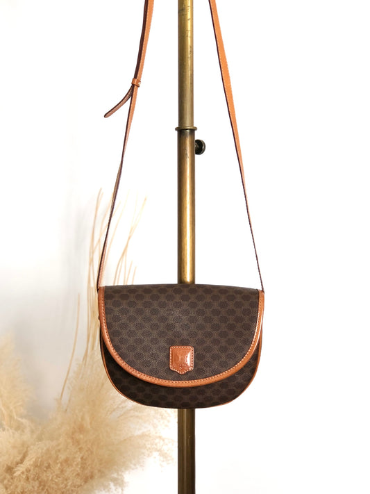 CELINE Macadam Blason Shoulder bag Brown Vintage n6642d
