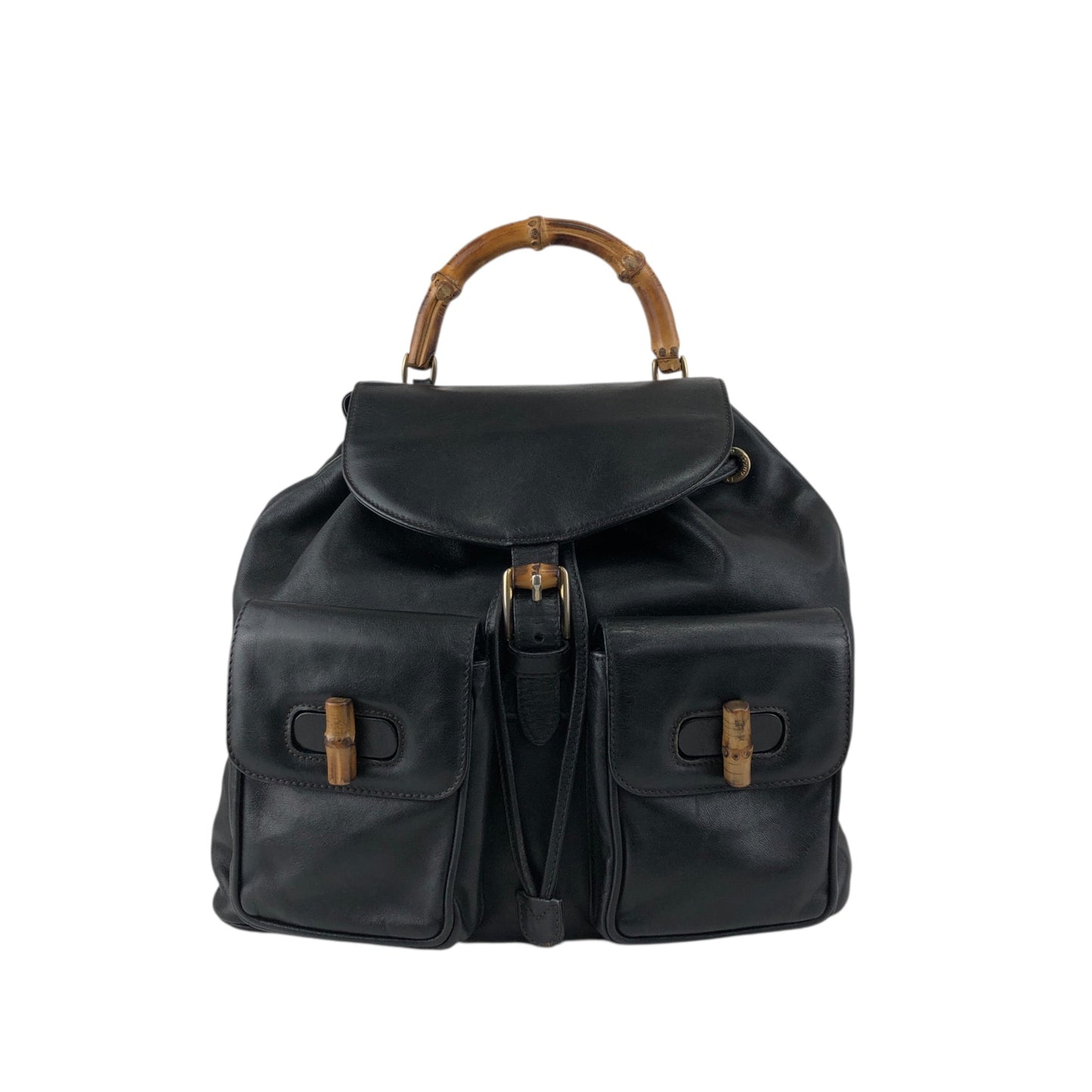 GUCCI Bamboo Backpack Black Vintage thtsm7