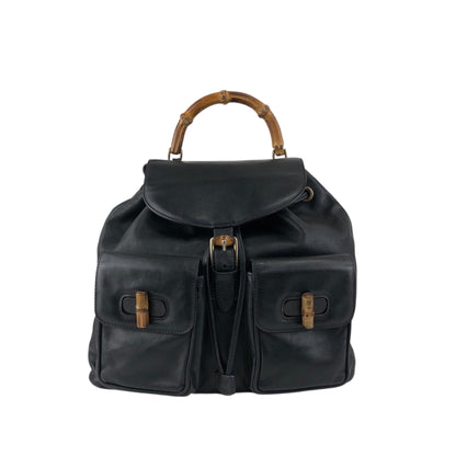 GUCCI Bamboo Backpack Black Vintage thtsm7