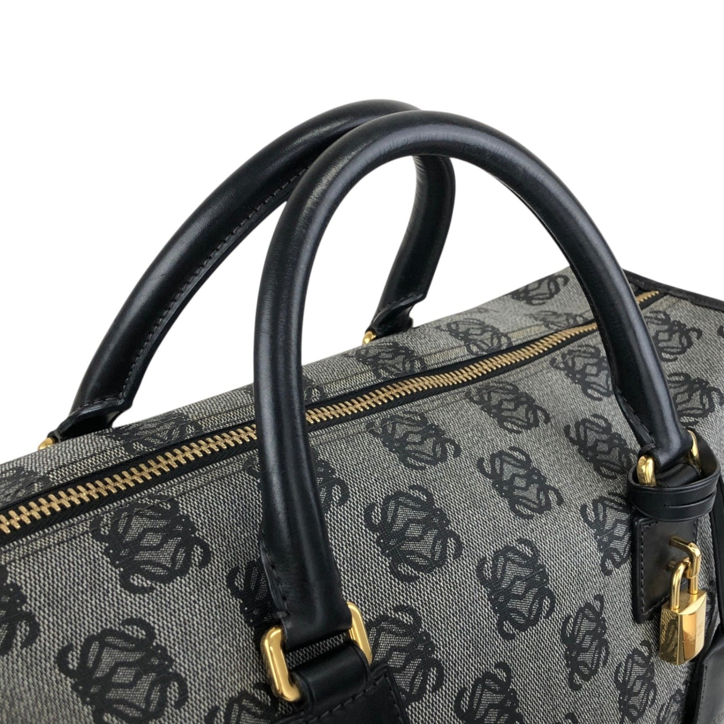 LOEWE Anagram Small Boston bag Handbag Gray Vintage hp67iy
