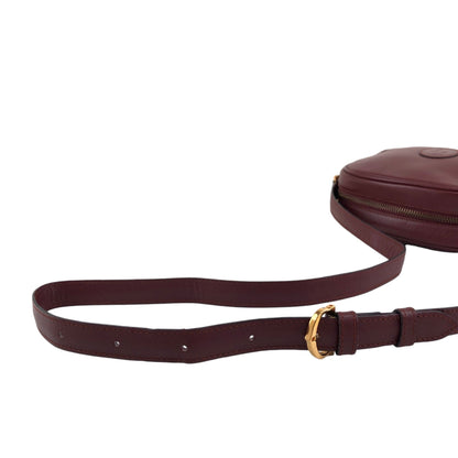 Cartier Logo Embossed Shoulder bag Bordeaux Vintage p8xu57