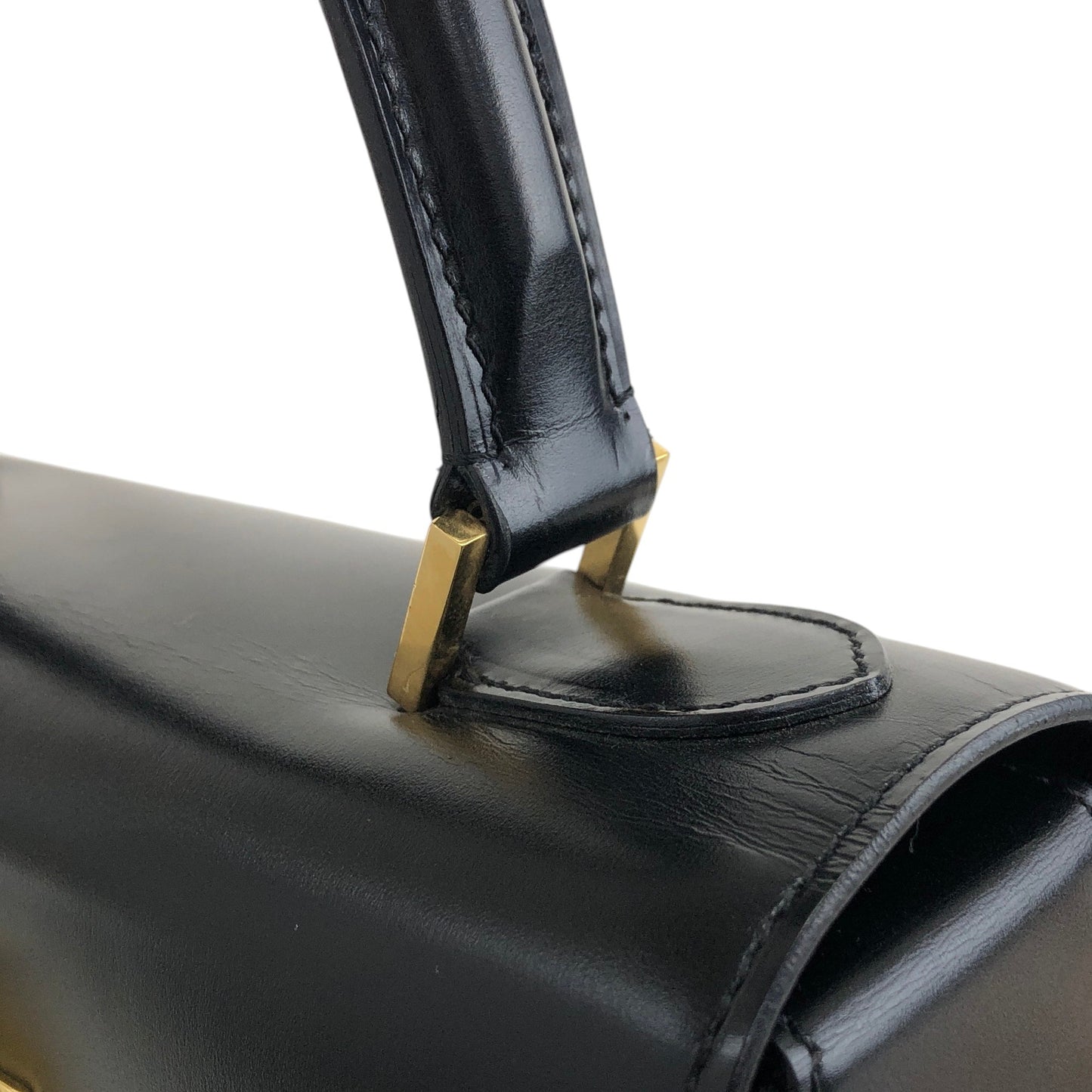 CELINE Turn Lock Two-way Handbag Shoulder bag Black Vintage aerfah