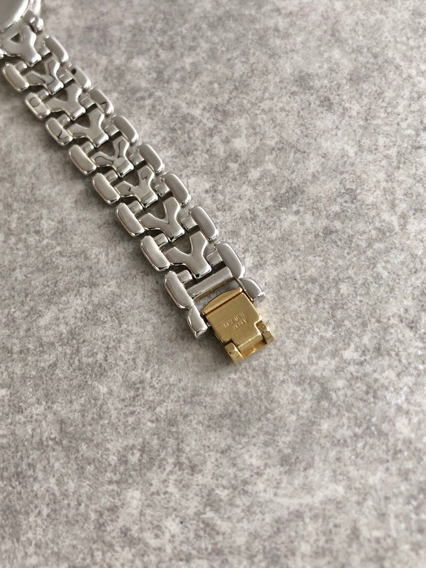 Yves Saint Laurent YSL Logo Watch Silver×Gold 5430-F43089 Vintage zbnrnv