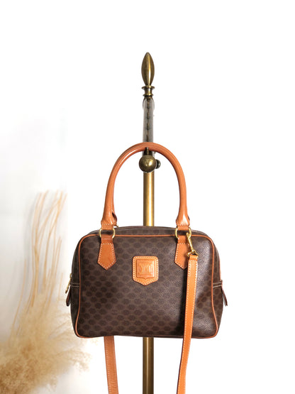 CELINE Macadam Blason Two-way Handbag Shoulder bag Brown Vintage 58rwg8