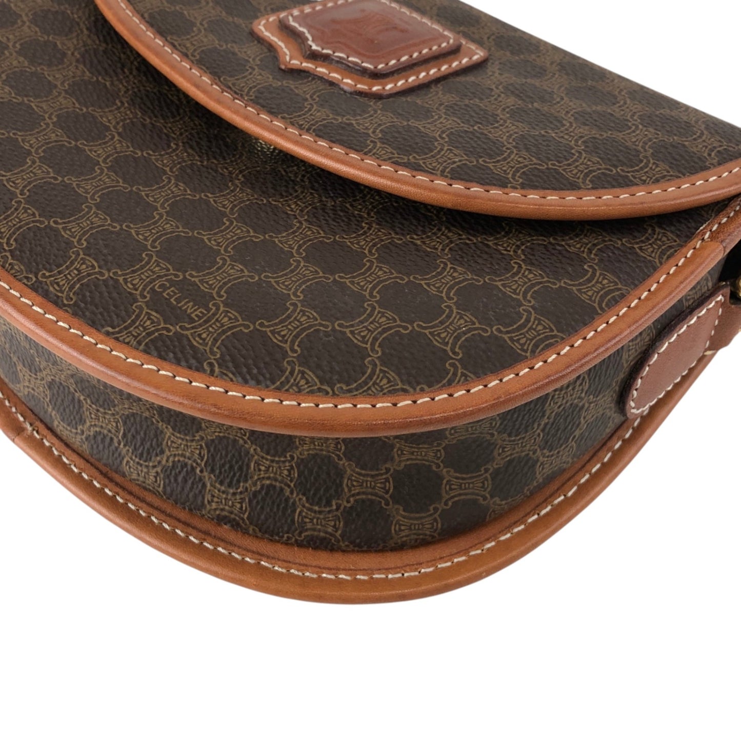 CELINE Macadam Blason Shoulder bag Brown Vintage mdu8r7