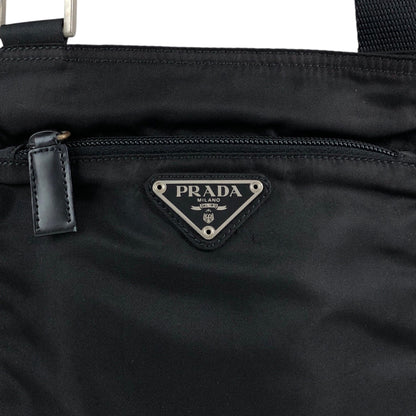 PRADA Tessuto Triangle Logo Shoulder bag Black Vintage upcrup