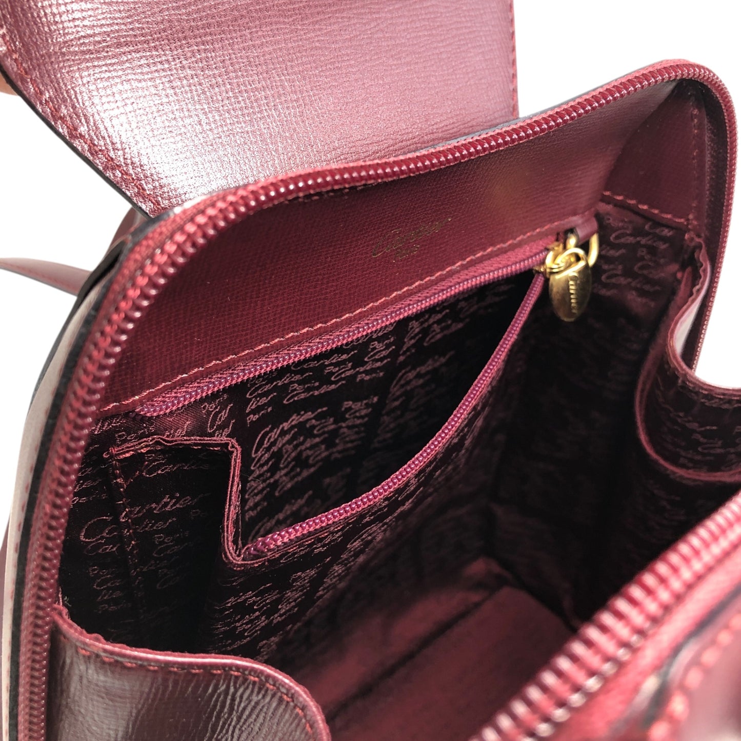 Cartier Turn Lock Backpack Bordeaux Vintage 4bx5iv