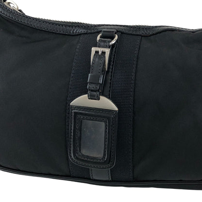 PRADA Tessuto Triangle Logo Shoulder bag Black Vintage prm6ap