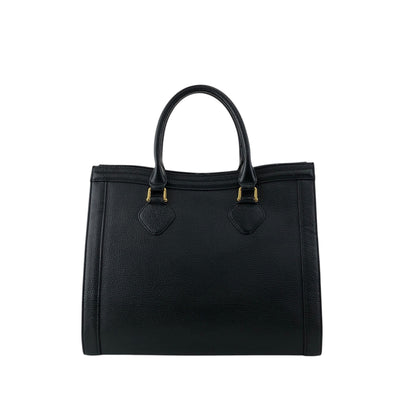 Yves Saint Laurent YSL Logo Top Handle Handbag Black Vintage heismg