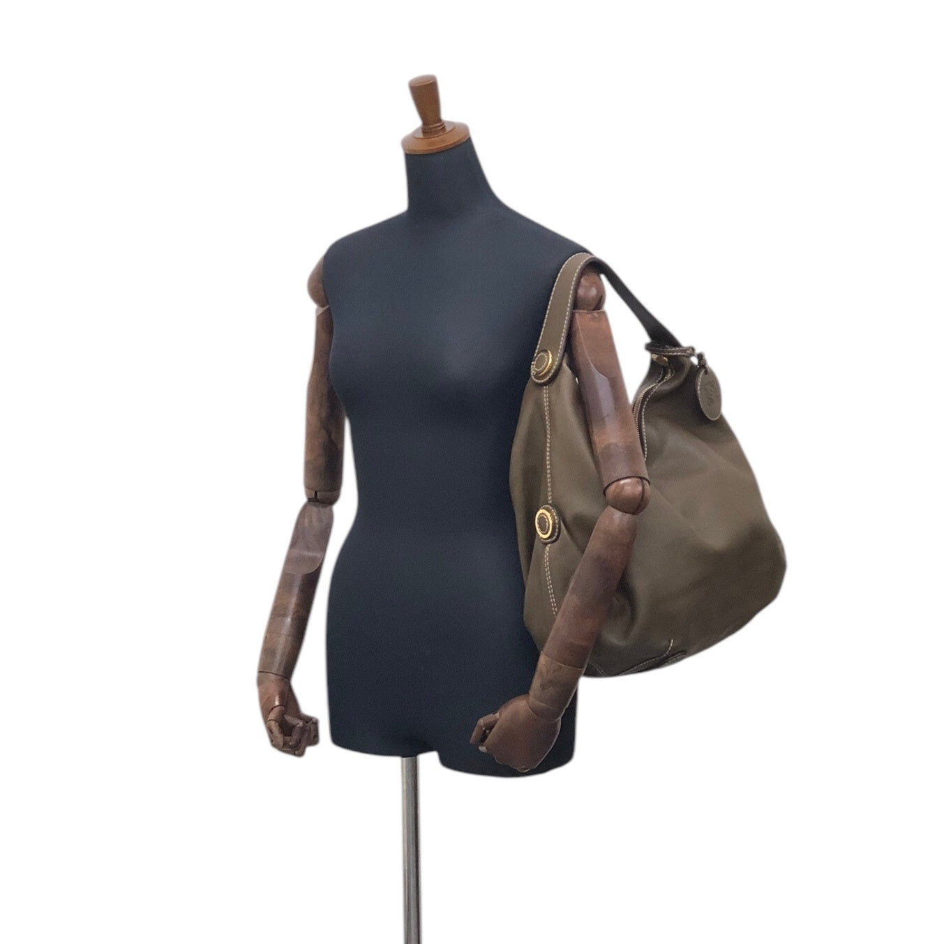 LOEWE Logo Embossed Shoulder bag Brown Vintage fsvn5t