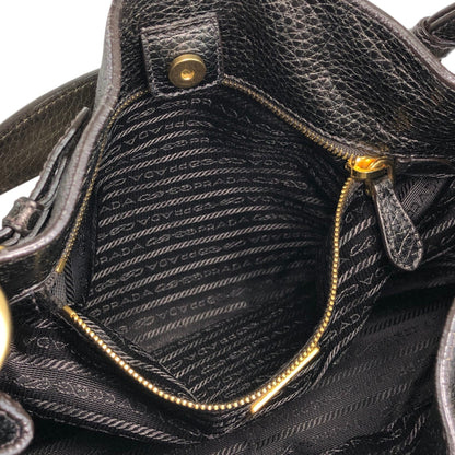 PRADA Logo Side Pocket Two-way Handbag Shoulder bag Bronze Vintage fiftw3