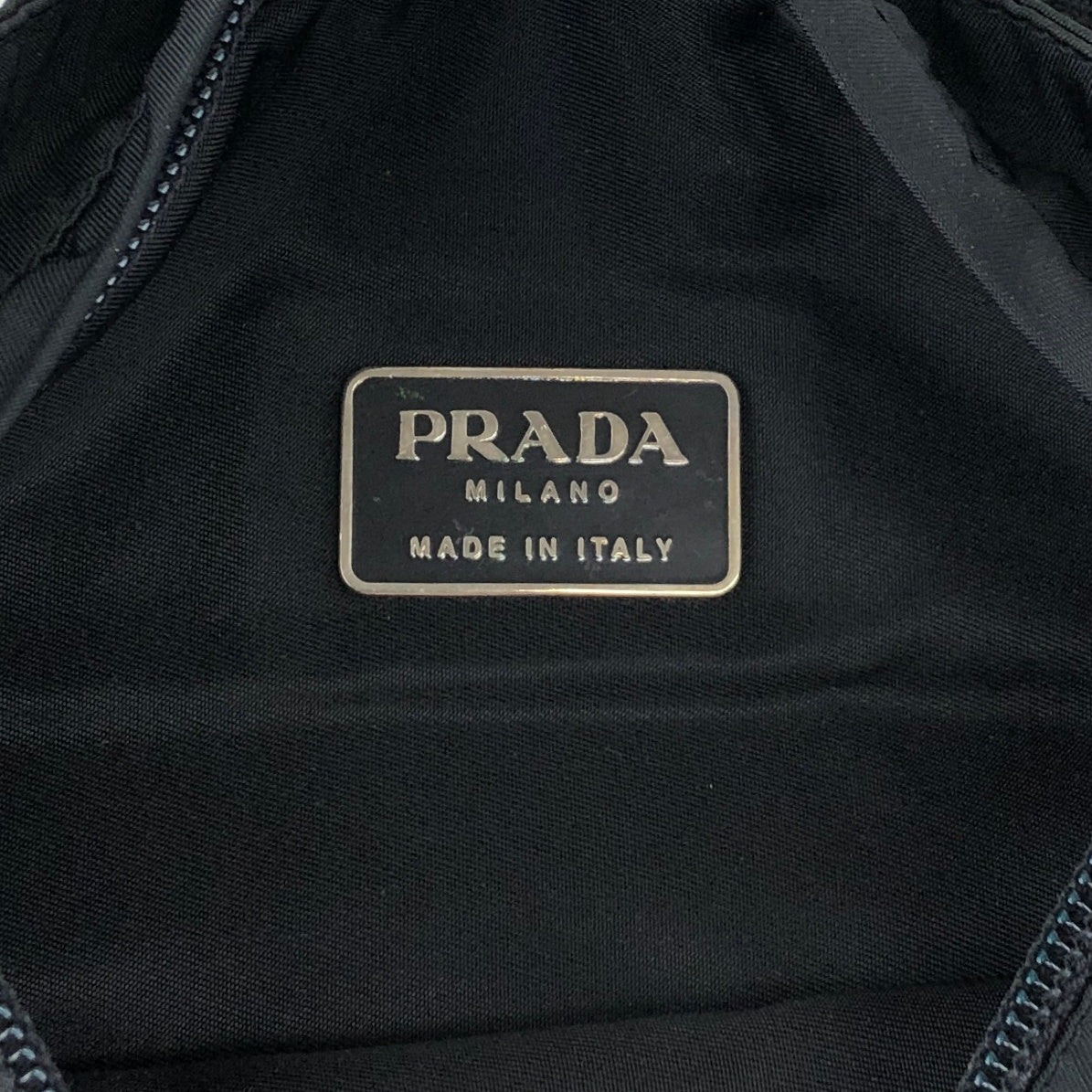 PRADA Tessuto Triangle Logo Sling bag Black Vintage 6r35d5