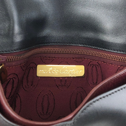Cartier Logo Trinity Shoulder bag Black Vintage j72pji
