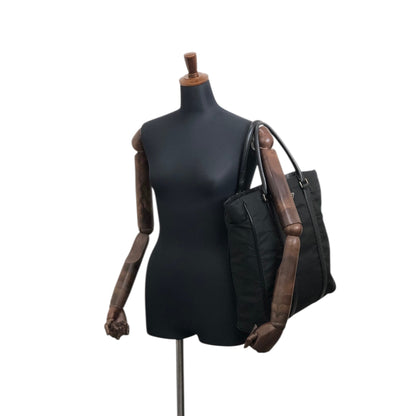 PRADA Triangle Logo Totebag Black Vintage syxbuh