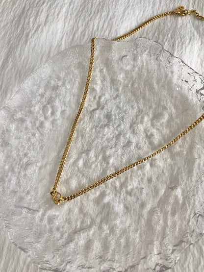 Christian Dior Logo Motif Necklace Gold Vintage t2hpp4