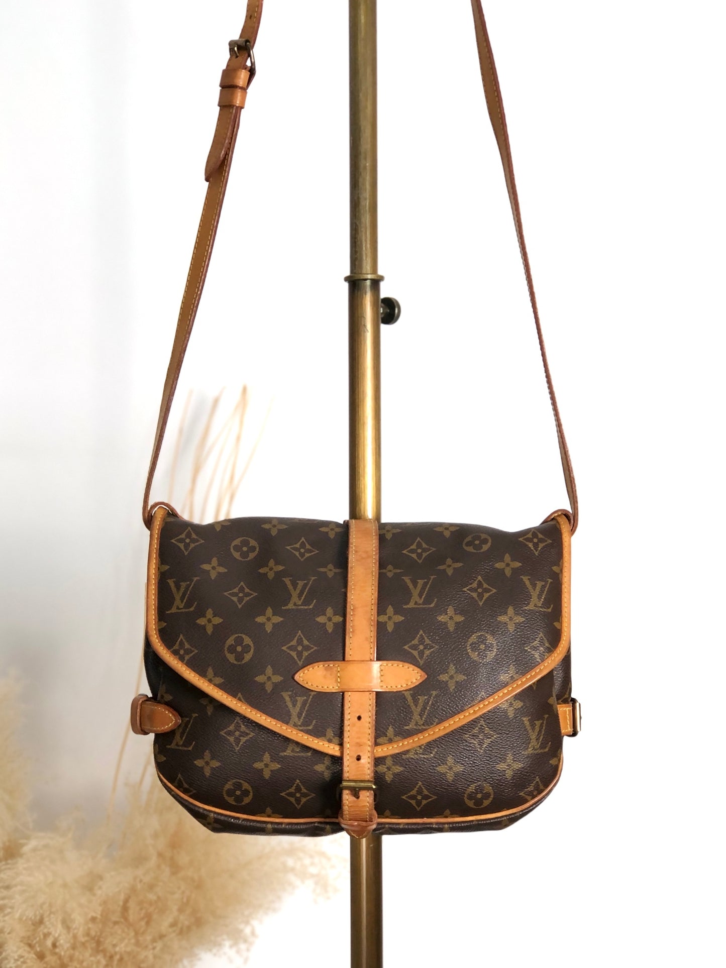 LOUIS VUITTON Monogram Shoulder bag Brown Vintage dzuvmj