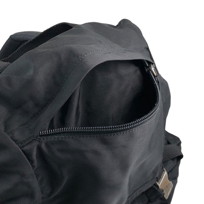 PRADA Tessuto Triangle Logo Backpack Black Vintage 6bctx4