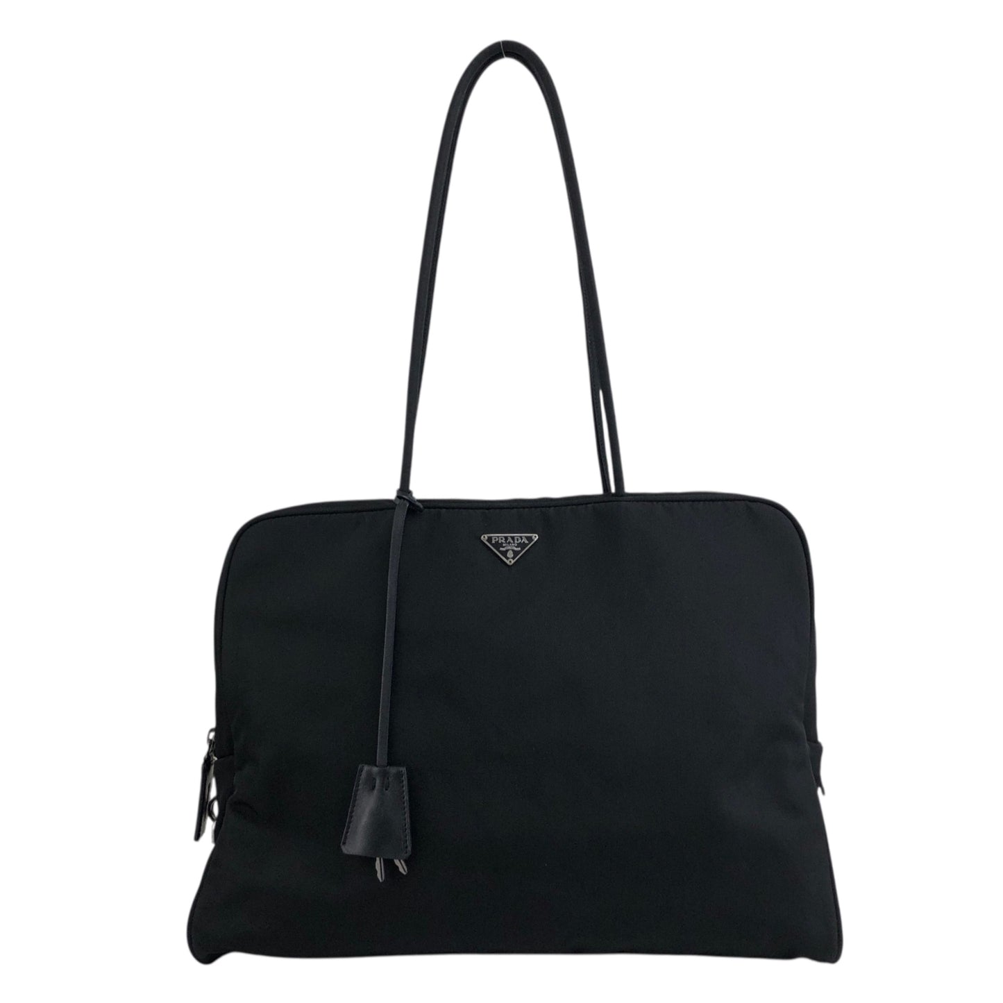 PRADA Triangle Logo Padlock Totebag Black Vintage ggz5as