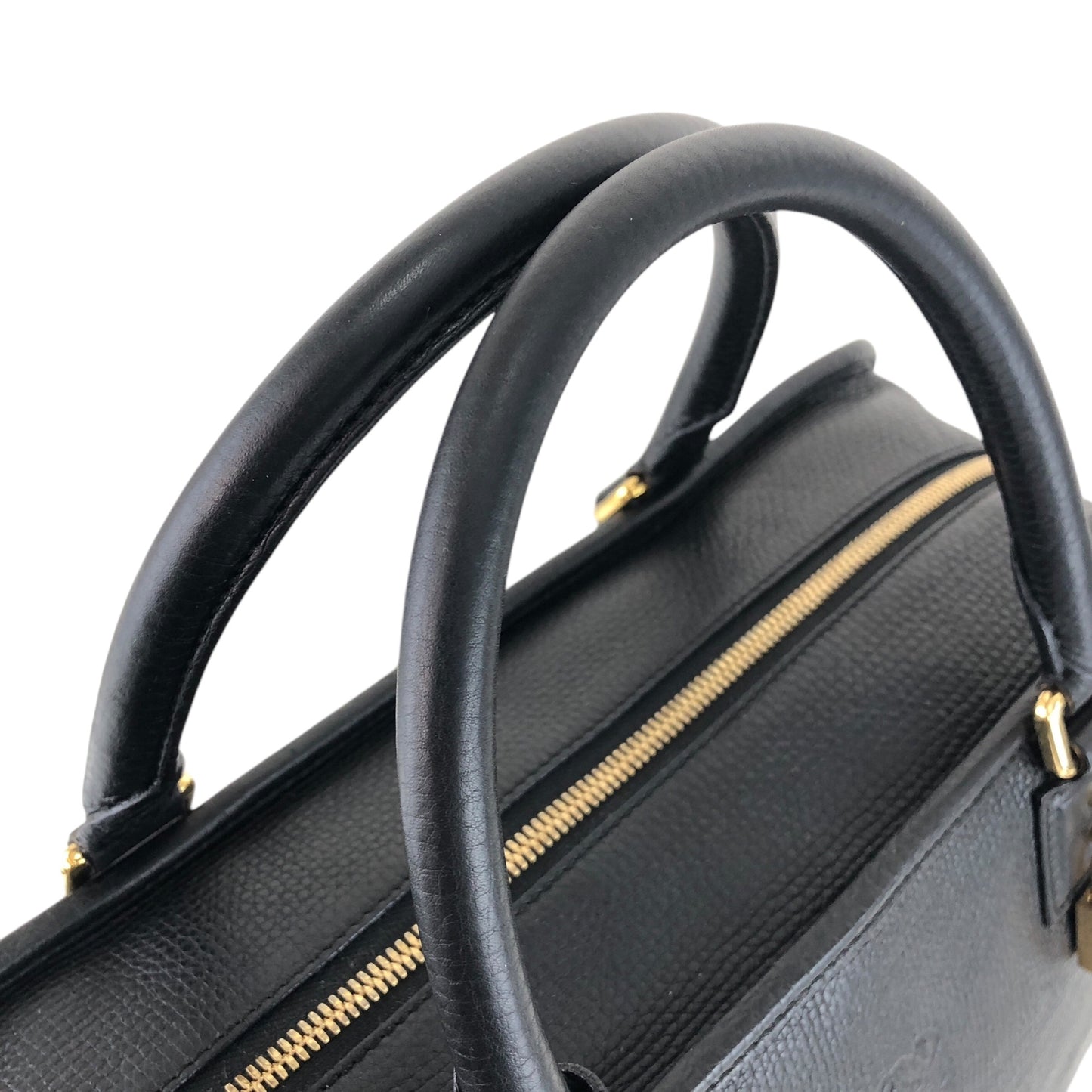 LOEWE Amazona36 Anagram Boston bag Handbag Black Vintage gwsi3e