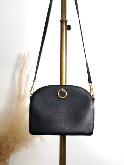 CELINE Circle Logo Shoulder bag Black Vintage 5rb8tv