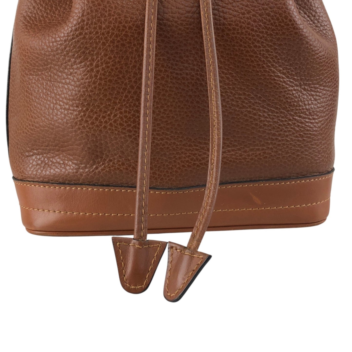 CELINE Gancini Drawstring Shoulder bag Brown Vintage 4uzkb3