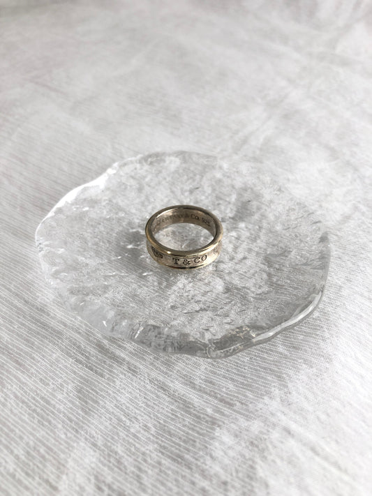 Tiffany & Co. Round Logo Ring Silver Vintage kp5zs7