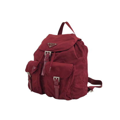 PRADA Triangle Logo Double Pocket  Backpack Red Vintage 8jxw7p
