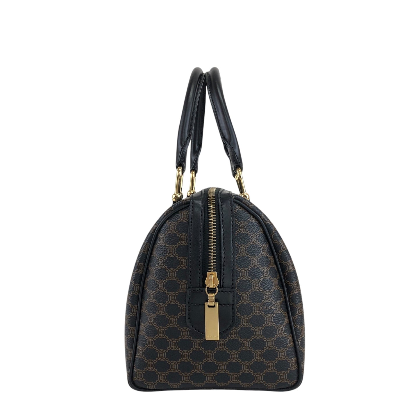 CELINE Macadam Two-way Handbag Shoulder bag Black Vintage ufhk7t