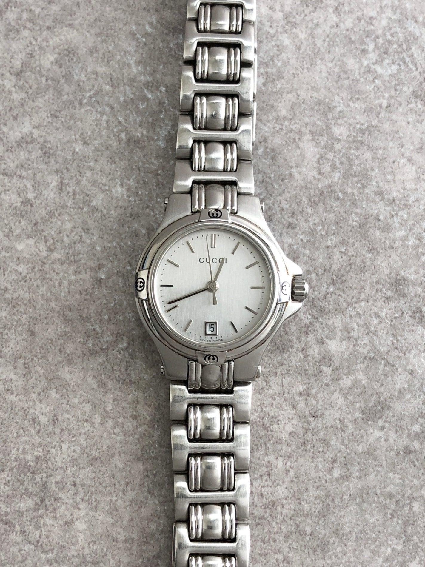 GUCCI Quartz Watch Silver 9040L Vintage rvpufk