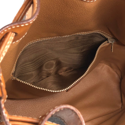 CELINE Macadam Blason Drawstring Shoulder bag Brown Vintage 8s5hbf