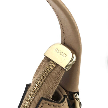 GUCCI GG Pattern Jacquard Leather Shoulder bag Hobobag Beige Vintage y4h8mn